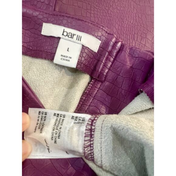 BarIII Mini Skirt Purple Croc Embossed Faux Leather Zip Detail  Sz L Aesthetic - Picture 5 of 16